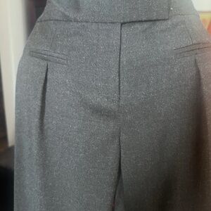 Diane Von Furstenberg Elegant gray flannel wide leg pant. With cuff NWT